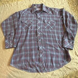 Western Fashions Men's Pearl Snap Cowboy Button Down Shirt Cowboy Vintage Plaid
